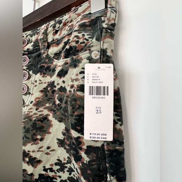 PILCRO, Anthropologie Size 25 Mini Corduroy, Cropped Pants, NWT, Green/ Brown ❣️ - Picture 8 of 14